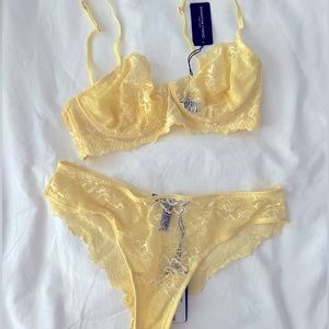 Samantha Chang All Lace Buttercup (Yellow) Lingerie Set (Bra & Brief Panty)